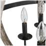 4_LNC Lighting Navejo 27" Wide Antique Wood 6-Light Globe Chandelier more views