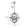 7_LNC Lighting Navejo 27" Wide Antique Wood 6-Light Globe Chandelier more views