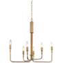 2_LNC Lighting Sarla 25" Wide Gold Metal 6-Light Chandelier