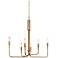 LNC Lighting Sarla 25" Wide Gold Metal 6-Light Chandelier