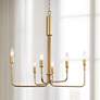 1_LNC Lighting Sarla 25" Wide Gold Metal 6-Light Chandelier
