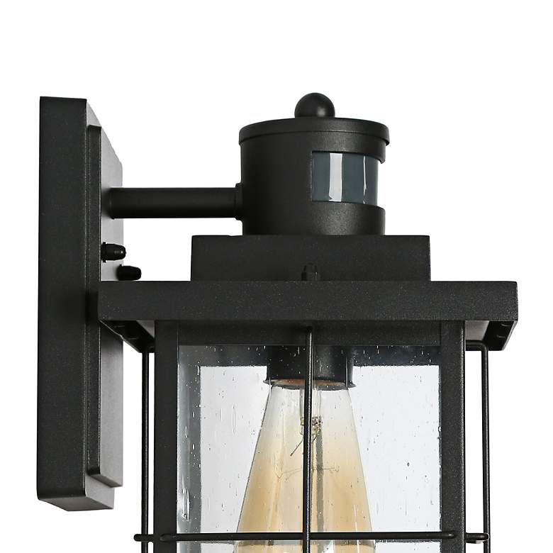 Image 4 LNC Lighting Stan 10 1/2" Black Mission Outdoor Wall Lights Set of 2 more views