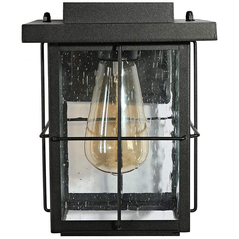 Image 5 LNC Lighting Stan 10 1/2" Black Mission Outdoor Wall Lights Set of 2 more views