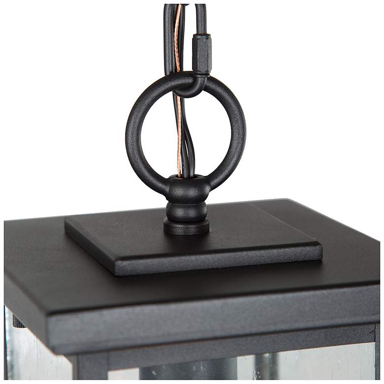 Image 3 LNC Lighting Uhyta 10 1/2" High Black Glass Outdoor Hanging Light more views