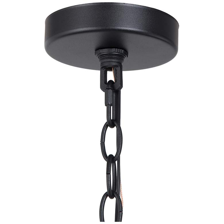 Image 4 LNC Lighting Uhyta 10 1/2" High Black Glass Outdoor Hanging Light more views