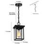 5_LNC Lighting Uhyta 10 1/2" High Black Glass Outdoor Hanging Light more views