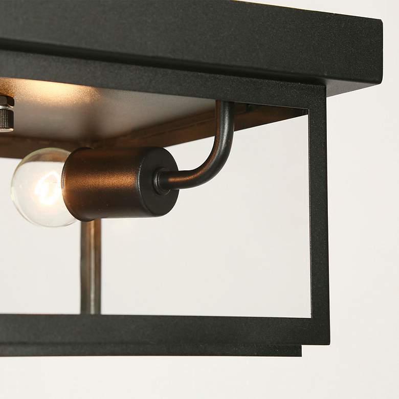 Image 2 LNC Melansa 11" Wide 2-Light Black Outdoor Ceiling Light more views