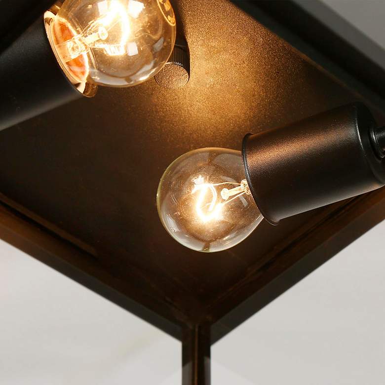 Image 3 LNC Melansa 11" Wide 2-Light Black Outdoor Ceiling Light more views