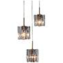 1_LNC Nalyri 18" Wide Black Metal Gray Glass 3-Light Island Pendant