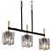 LNC Nalyri 24 3/4" Wide Brass and Black 3-Light Linear Island Pendant