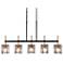 LNC Nalyri 35 1/2" Wide Brass Black 5-Light Island Linear Pendant