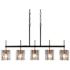 LNC Nalyri 35 1/2" Wide Brass Black 5-Light Island Linear Pendant