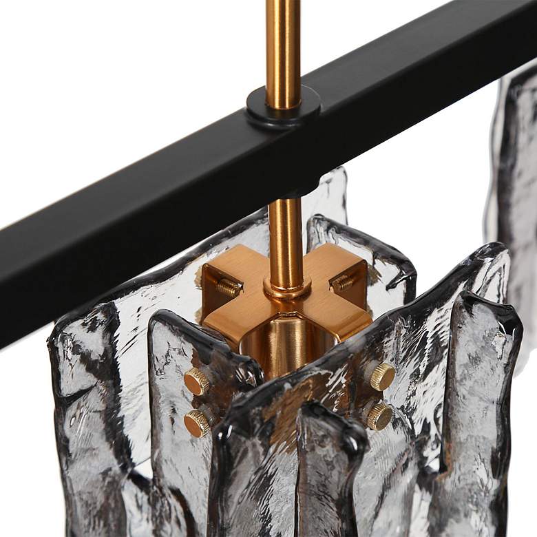 Image 4 LNC Nalyri 35 1/2" Wide Brass Black 5-Light Island Linear Pendant more views