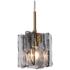 LNC Nalyri 4 3/4" Wide Black Brass Smoked Gray Glass Mini Pendant
