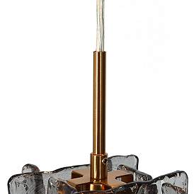 Image5 of LNC Nalyri 4 3/4" Wide Black Brass Smoked Gray Glass Mini Pendant more views