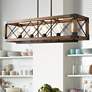 1_LNC Obilla 31 1/2" Wide Natural Wood 5-Light Island Chandelier