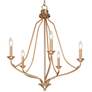 2_LNC Sarla 24" Wide 5-Light Iron Gold Candelabra Chandelier