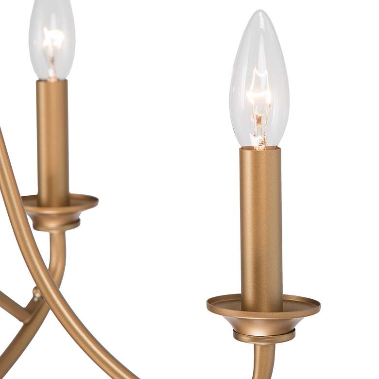 Image 3 LNC Sarla 24" Wide 5-Light Iron Gold Candelabra Chandelier more views