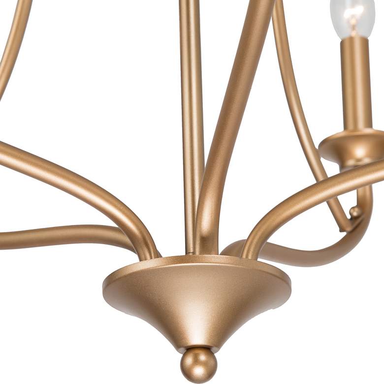 Image 4 LNC Sarla 24" Wide 5-Light Iron Gold Candelabra Chandelier more views
