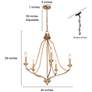 7_LNC Sarla 24" Wide 5-Light Iron Gold Candelabra Chandelier more views