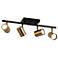 LNC Serrulata 20" 4-Light Black and Brass Track Ceiling Light Fixture