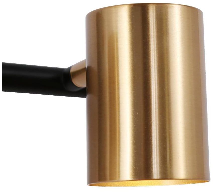 Image 3 LNC Serrulata 20" 4-Light Black and Brass Track Ceiling Light Fixture more views