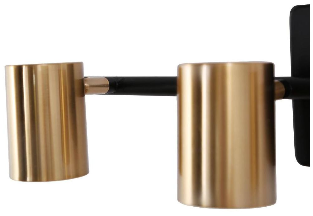 Image 4 LNC Serrulata 20" 4-Light Black and Brass Track Ceiling Light Fixture more views