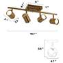 4_LNC Serrulata 20" 4-Light Plating Brass Track Ceiling Light Fixture more views