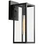 1_LNC Theoa 14 1/4" High Black and Glass Rectangular Outdoor Light