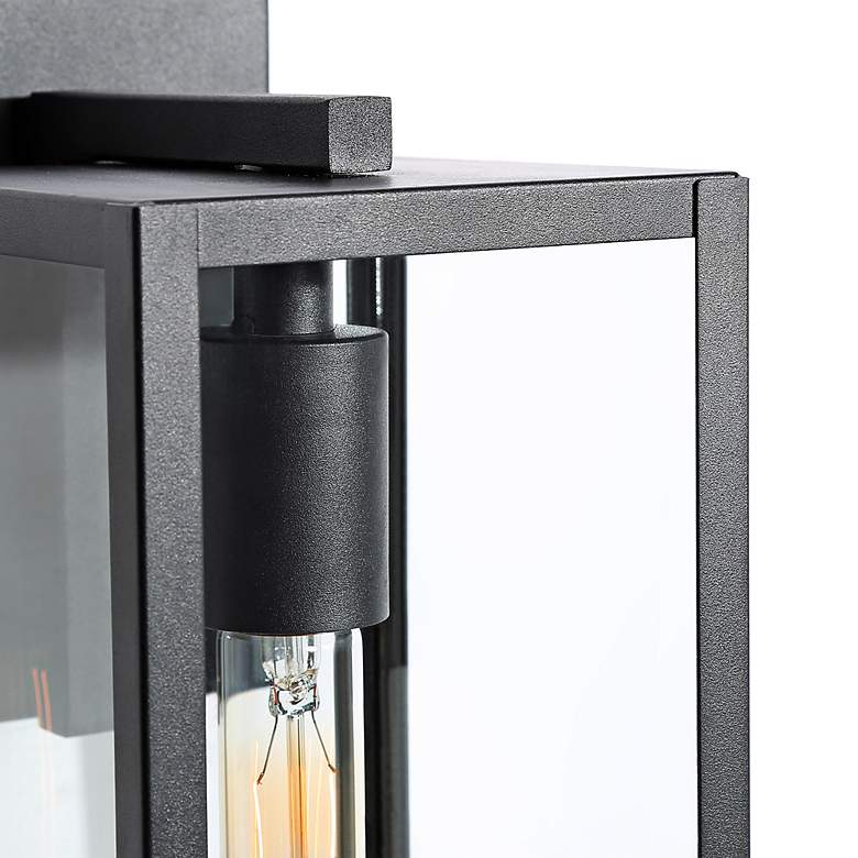 Image 3 LNC Theoa 14 1/4" High Black and Glass Rectangular Outdoor Light more views