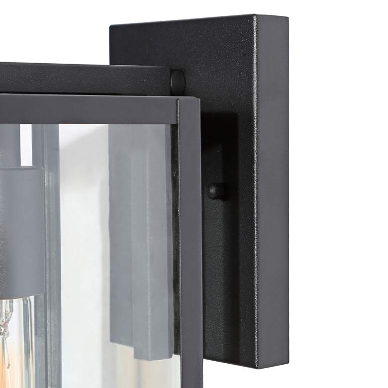 Image 4 LNC Theoa 14 1/4" High Black and Glass Rectangular Outdoor Light more views