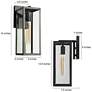 5_LNC Theoa 14 1/4" High Black and Glass Rectangular Outdoor Light more views