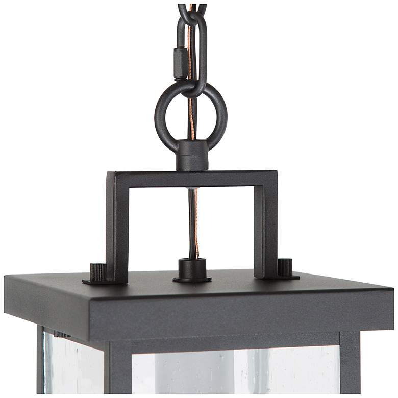 Image 3 LNC Uhyta 10 1/2" High Black and Glass Outdoor Hanging Light more views
