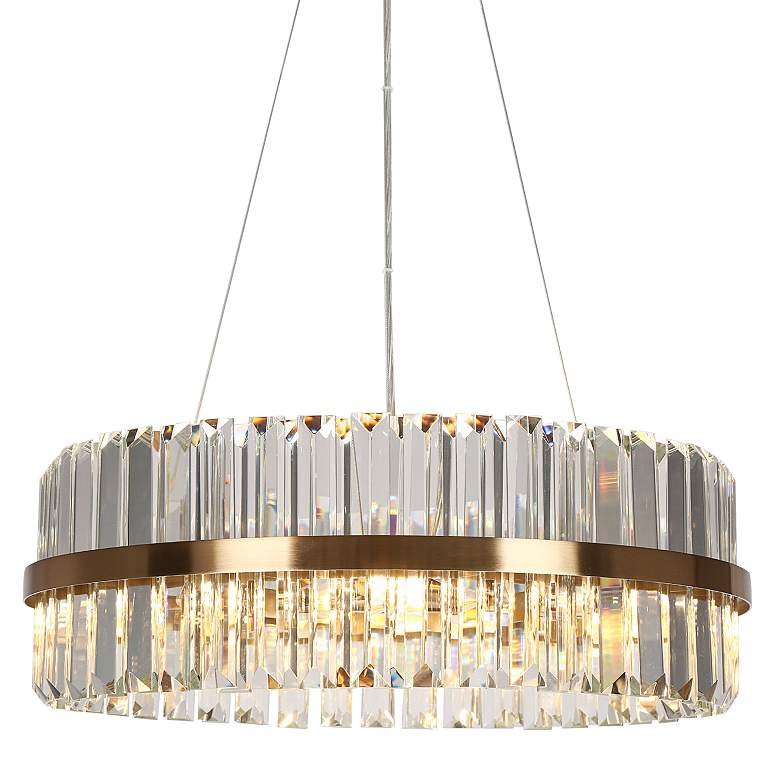 Image 2 LNC Vasuel 23 1/2" Wide 6-Light Modern Brass and Crystal Chandelier