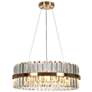 2_LNC Vasuel 23 1/2" Wide 6-Light Modern Brass and Crystal Chandelier