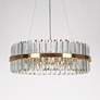 1_LNC Vasuel 23 1/2" Wide 6-Light Modern Brass and Crystal Chandelier