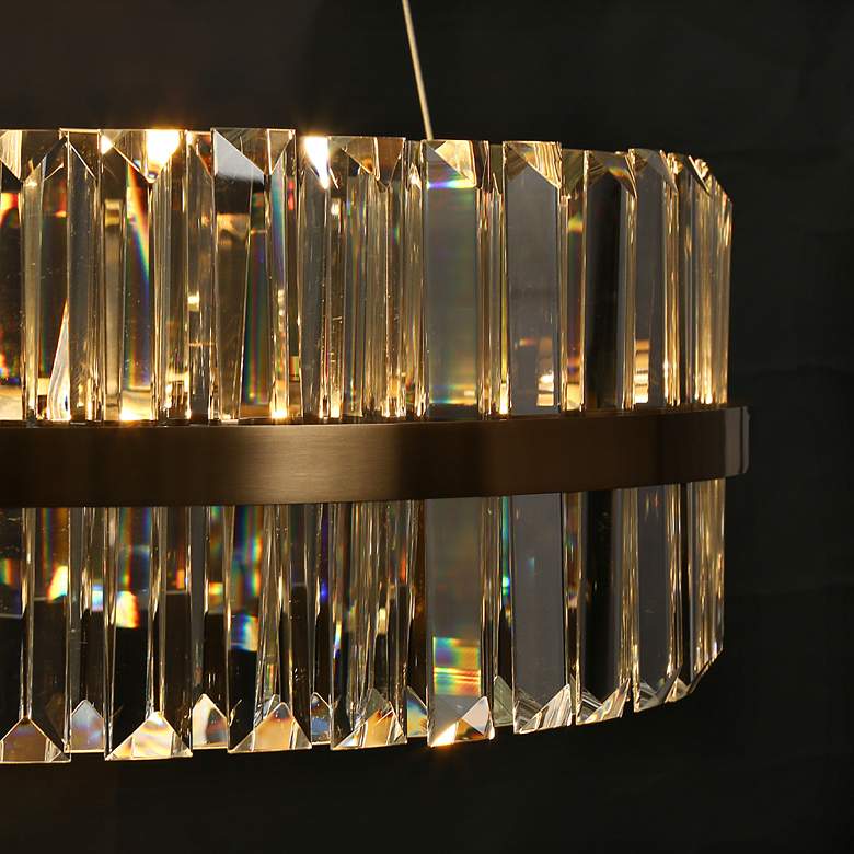 Image 5 LNC Vasuel 23 1/2" Wide 6-Light Modern Brass and Crystal Chandelier more views