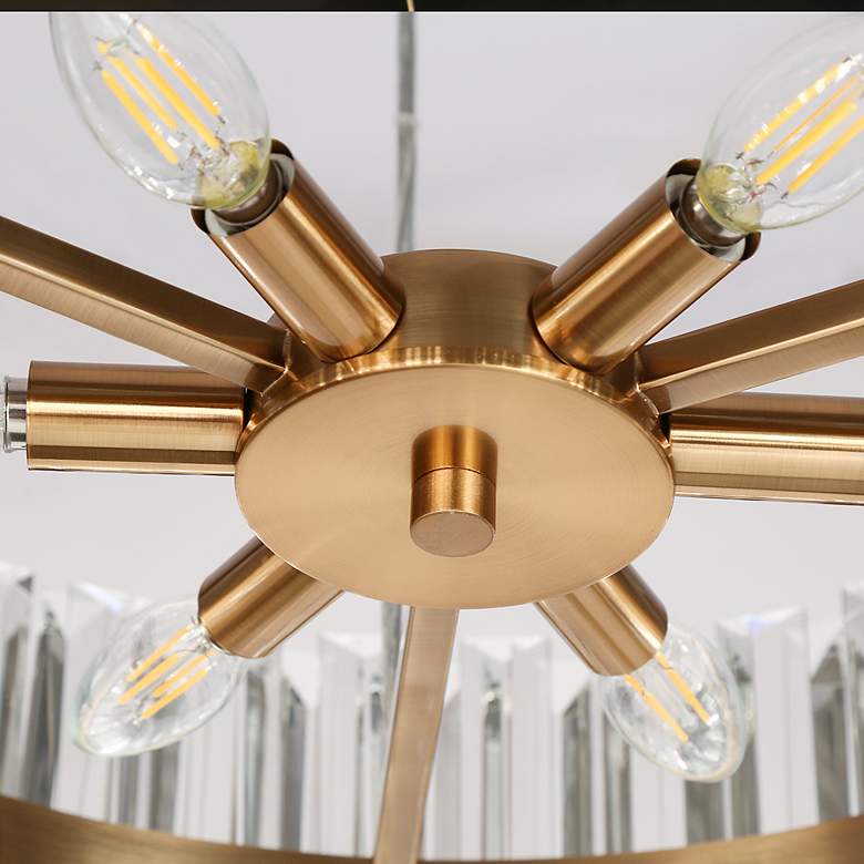 Image 6 LNC Vasuel 23 1/2" Wide 6-Light Modern Brass and Crystal Chandelier more views