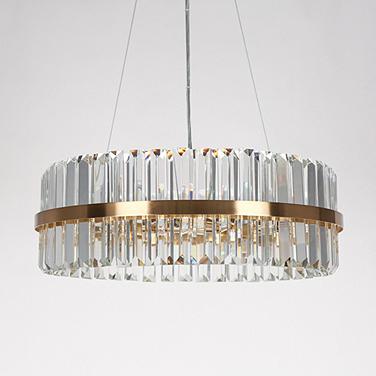 LNC Vasuel 23 1/2" Wide 6-Light Modern Brass and Crystal Chandelier