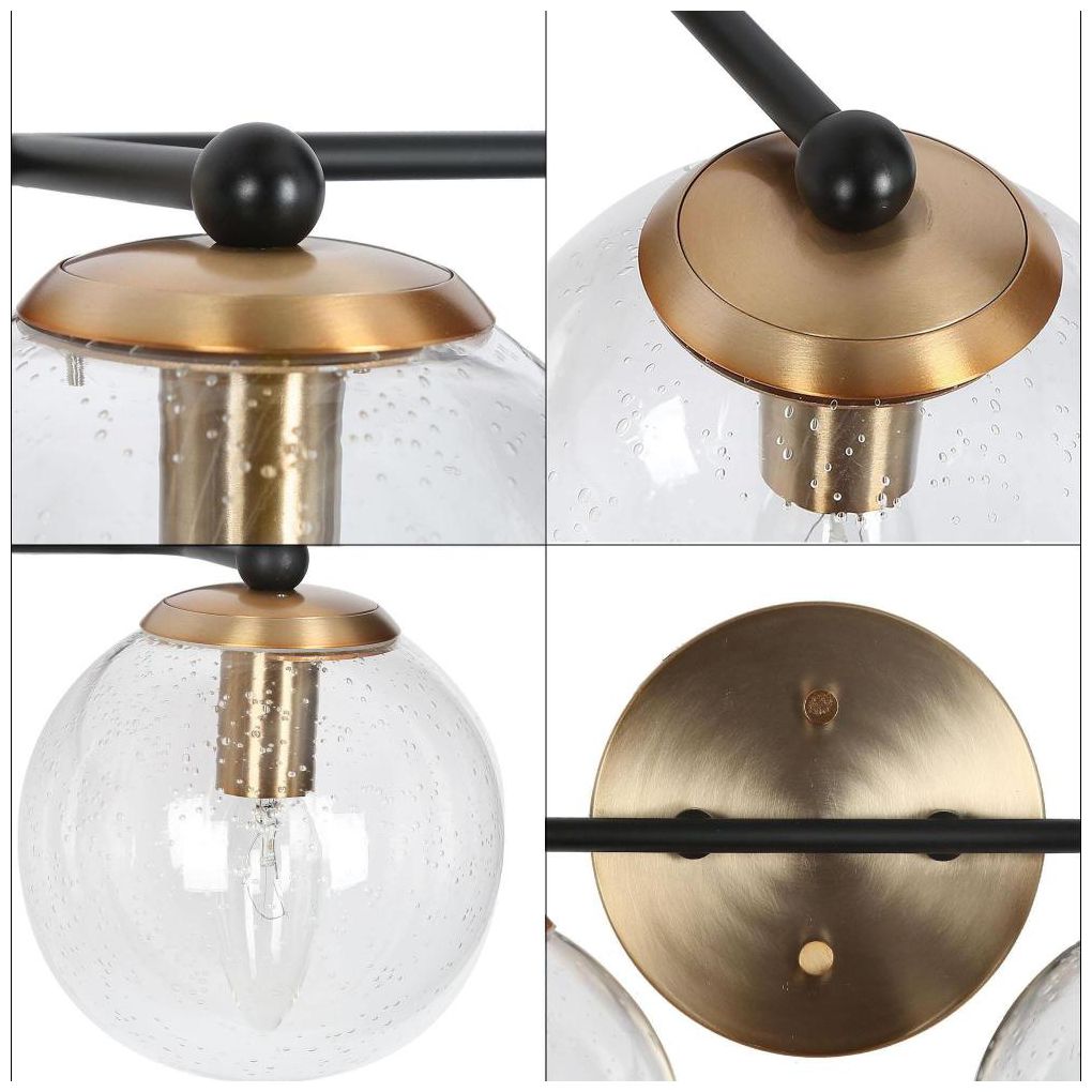 Image 3 LNC Vellichor 14 1/2" Wide 2-Light Brass and Globe Glass Bath Light more views
