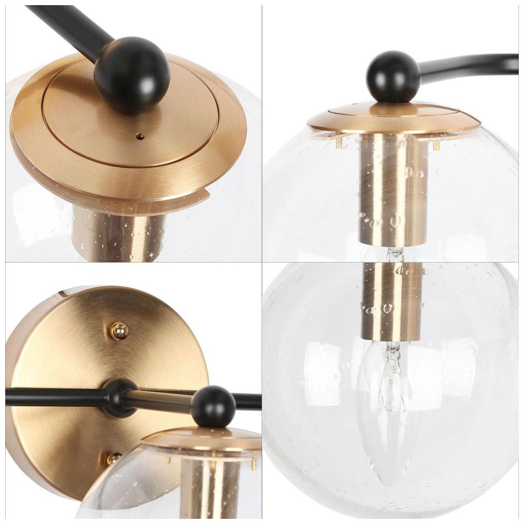 Image 4 LNC Vellichor 24 1/2" Wide 3-Light Brass and Globe Glass Bath Light more views