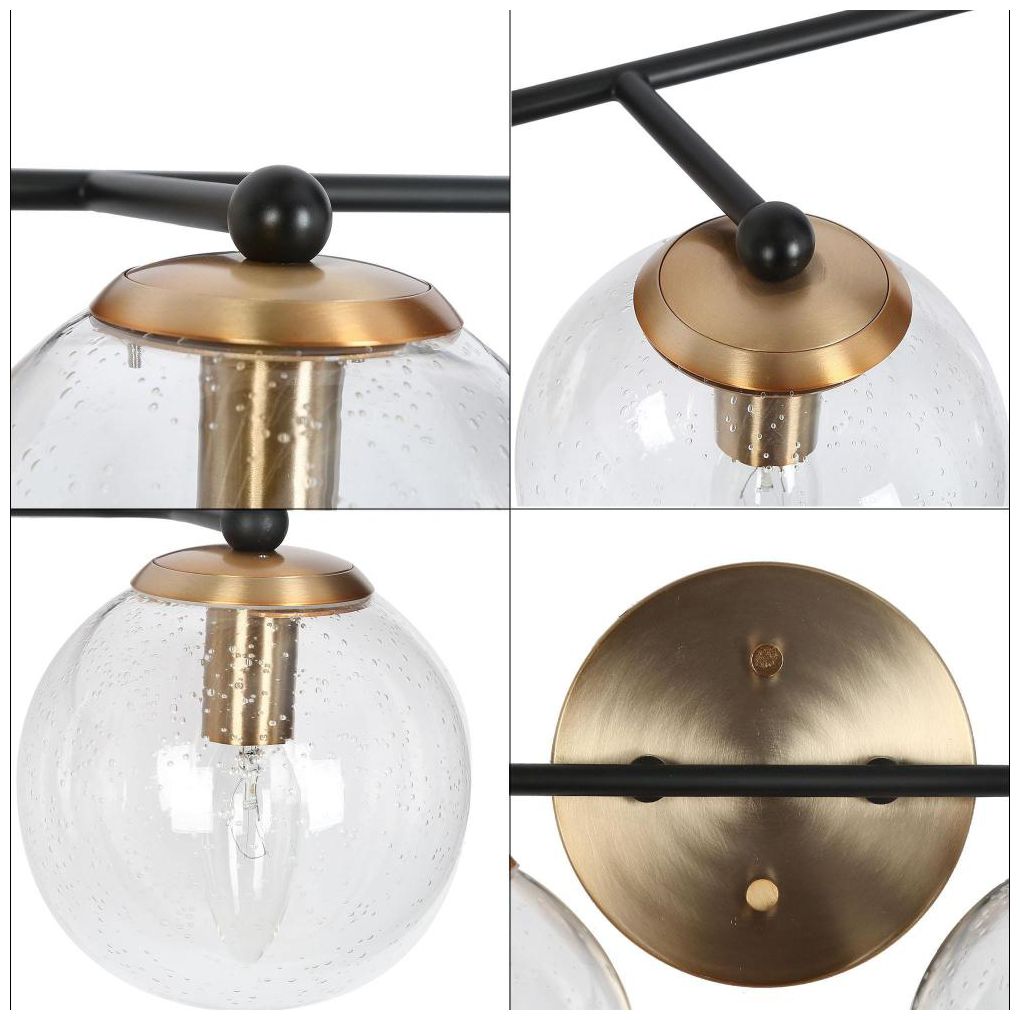 Image 3 LNC Vellichor 30" Wide 4-Light Brass and Globe Glass Bath Light more views