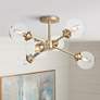 1_LNS Arnold 25" Wide Gold Metal 6-Light Sputnik Ceiling Light