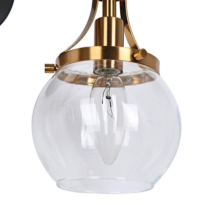 Image 3 LNS Capensis 12 1/2" High Black and Brass 2-Light Wall Sconce more views