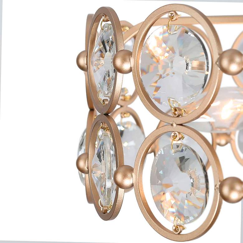 Image 3 LNS Crays 15" Wide 3-Light Gold and Crystal Drum Pendant Chandelier more views
