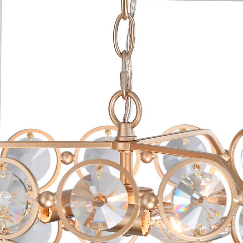 Image 4 LNS Crays 15" Wide 3-Light Gold and Crystal Drum Pendant Chandelier more views