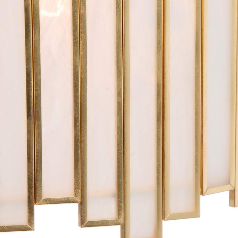 Image 3 LNS Durail 16" 4-Light Gold and Tiffany-Style White Glass Chandelier more views