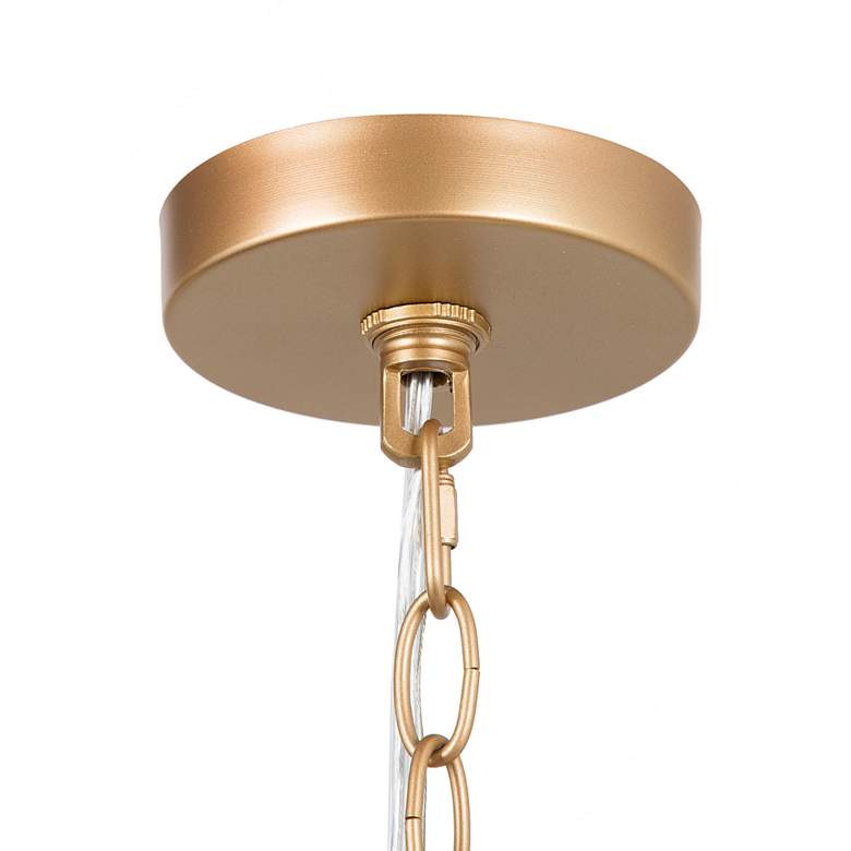 Image 5 LNS Durail 16" 4-Light Gold and Tiffany-Style White Glass Chandelier more views