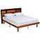 Lochlan Walnut Brown Platform Bed with Charging Station