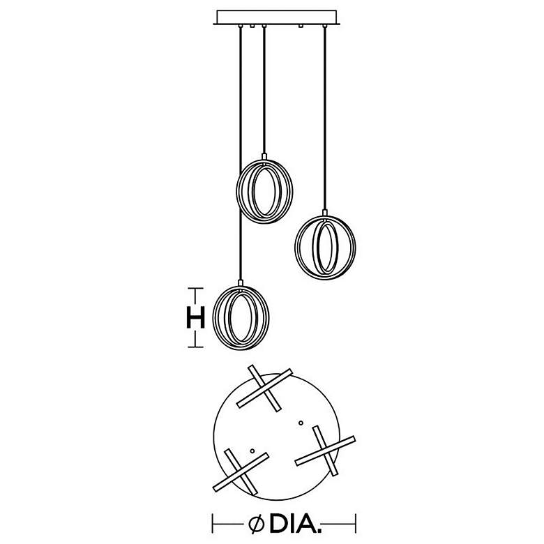 Image 2 Lock 23 1/4" Wide Black LED Multi-Light Pendant more views
